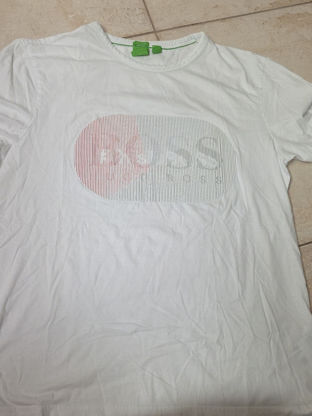 Boss White Tee with Black Back-Neck Logo